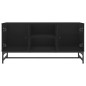 vidaXL Mueble de TV con puertas de vidrio negro 102x37x50 cm vidaXL Mueble de TV con puertas de vidrio negro 102x37x50 cm