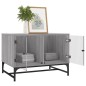 vidaXL Mesa de centro con puertas de vidrio gris Sonoma 68,5x50x50 cm vidaXL Mesa de centro con puertas de vidrio gris Sonoma 68,5x50x50 cm
