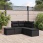 vidaXL Set de muebles de jardín 5 pzas y cojines ratán sintético negro vidaXL Set de muebles de jardín 5 pzas y cojines ratán sintético negro