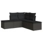 vidaXL Set de muebles de jardín 5 pzas y cojines ratán sintético negro vidaXL Set de muebles de jardín 5 pzas y cojines ratán sintético negro