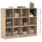 vidaXL Estantería con puertas madera roble Sonoma 136x37x109 cm vidaXL Estantería con puertas madera roble Sonoma 136x37x109 cm