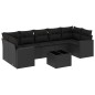 vidaXL Set de sofás de jardín 8 piezas y cojines ratán sintético negro vidaXL Set de sofás de jardín 8 piezas y cojines ratán sintético negro
