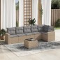 vidaXL Set sofás de jardín 7 piezas y cojines ratán sintético beige vidaXL Set sofás de jardín 7 piezas y cojines ratán sintético beige
