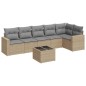 vidaXL Set sofás de jardín 7 piezas y cojines ratán sintético beige vidaXL Set sofás de jardín 7 piezas y cojines ratán sintético beige