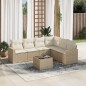 vidaXL Set sofás de jardín 7 piezas y cojines ratán sintético beige vidaXL Set sofás de jardín 7 piezas y cojines ratán sintético beige