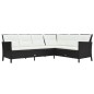 vidaXL Set de muebles de jardín 3 pzas y cojines ratán sintético negro vidaXL Set de muebles de jardín 3 pzas y cojines ratán sintético negro