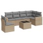vidaXL Set sofás de jardín 7 piezas y cojines ratán sintético beige vidaXL Set sofás de jardín 7 piezas y cojines ratán sintético beige