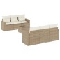 vidaXL Set sofás de jardín 7 piezas y cojines ratán sintético beige vidaXL Set sofás de jardín 7 piezas y cojines ratán sintético beige
