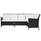 vidaXL Set de muebles de jardín 3 pzas y cojines ratán sintético negro vidaXL Set de muebles de jardín 3 pzas y cojines ratán sintético negro