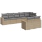 vidaXL Juego de sofás de jardín con cojines beige 8 pzas ratán PE vidaXL Juego de sofás de jardín con cojines beige 8 pzas ratán PE