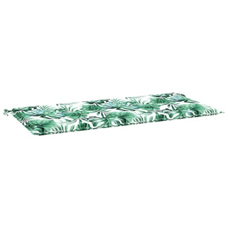 vidaXL Cojín banco de jardín tela Oxford estampado hojas 120x50x3 cm