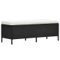 vidaXL Set de muebles de jardín 3 pzas y cojines ratán sintético negro vidaXL Set de muebles de jardín 3 pzas y cojines ratán sintético negro