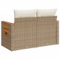vidaXL Sofá de jardín con cojines de 2 plazas ratán sintético beige vidaXL Sofá de jardín con cojines de 2 plazas ratán sintético beige