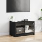 vidaXL Mueble de TV con puertas de vidrio negro 68x37x42 cm vidaXL Mueble de TV con puertas de vidrio negro 68x37x42 cm