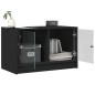 vidaXL Mueble de TV con puertas de vidrio negro 68x37x42 cm vidaXL Mueble de TV con puertas de vidrio negro 68x37x42 cm