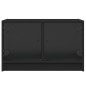 vidaXL Mueble de TV con puertas de vidrio negro 68x37x42 cm vidaXL Mueble de TV con puertas de vidrio negro 68x37x42 cm
