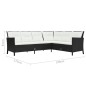 vidaXL Set de muebles de jardín 3 pzas y cojines ratán sintético negro vidaXL Set de muebles de jardín 3 pzas y cojines ratán sintético negro