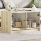 vidaXL Mesa de centro con puertas de vidrio roble Sonoma 68x50x42 cm vidaXL Mesa de centro con puertas de vidrio roble Sonoma 68x50x42 cm