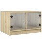 vidaXL Mesa de centro con puertas de vidrio roble Sonoma 68x50x42 cm vidaXL Mesa de centro con puertas de vidrio roble Sonoma 68x50x42 cm