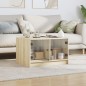 vidaXL Mesa de centro con puertas de vidrio roble Sonoma 68x50x42 cm vidaXL Mesa de centro con puertas de vidrio roble Sonoma 68x50x42 cm
