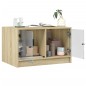 vidaXL Mesa de centro con puertas de vidrio roble Sonoma 68x50x42 cm vidaXL Mesa de centro con puertas de vidrio roble Sonoma 68x50x42 cm