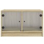 vidaXL Mesa de centro con puertas de vidrio roble Sonoma 68x50x42 cm vidaXL Mesa de centro con puertas de vidrio roble Sonoma 68x50x42 cm