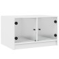 vidaXL Mesa de centro con puertas de vidrio blanca 68x50x42 cm vidaXL Mesa de centro con puertas de vidrio blanca 68x50x42 cm