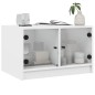 vidaXL Mesa de centro con puertas de vidrio blanca 68x50x42 cm vidaXL Mesa de centro con puertas de vidrio blanca 68x50x42 cm