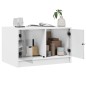vidaXL Mesa de centro con puertas de vidrio blanca 68x50x42 cm vidaXL Mesa de centro con puertas de vidrio blanca 68x50x42 cm