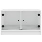 vidaXL Mesa de centro con puertas de vidrio blanca 68x50x42 cm vidaXL Mesa de centro con puertas de vidrio blanca 68x50x42 cm