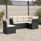 vidaXL Set de muebles de jardín 5 pzas y cojines ratán sintético negro vidaXL Set de muebles de jardín 5 pzas y cojines ratán sintético negro