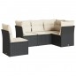 vidaXL Set de muebles de jardín 5 pzas y cojines ratán sintético negro vidaXL Set de muebles de jardín 5 pzas y cojines ratán sintético negro