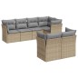 vidaXL Set sofás de jardín 7 piezas y cojines ratán sintético beige vidaXL Set sofás de jardín 7 piezas y cojines ratán sintético beige