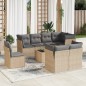 vidaXL Set de sofás de jardín 9 pzas con cojines ratán sintético beige vidaXL Set de sofás de jardín 9 pzas con cojines ratán sintético beige