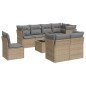 vidaXL Set de sofás de jardín 9 pzas con cojines ratán sintético beige vidaXL Set de sofás de jardín 9 pzas con cojines ratán sintético beige