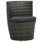 vidaXL Juego muebles bistró jardín 3 pzas cojines ratán sintético gris vidaXL Juego muebles bistró jardín 3 pzas cojines ratán sintético gris