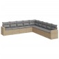 vidaXL Set de sofás de jardín 9 pzas con cojines ratán sintético beige vidaXL Set de sofás de jardín 9 pzas con cojines ratán sintético beige