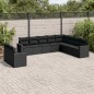 vidaXL Set de sofás de jardín 10 pzas cojines ratán sintético negro vidaXL Set de sofás de jardín 10 pzas cojines ratán sintético negro