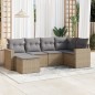 vidaXL Juego de sofás jardín con cojines 6 pzas ratán sintético beige vidaXL Juego de sofás jardín con cojines 6 pzas ratán sintético beige