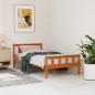 vidaXL Estructura cama con cabecero madera pino marrón cera 75x190 cm vidaXL Estructura cama con cabecero madera pino marrón cera 75x190 cm