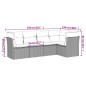 vidaXL Set de muebles de jardín 5 pzas y cojines ratán sintético negro vidaXL Set de muebles de jardín 5 pzas y cojines ratán sintético negro