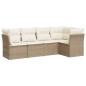 vidaXL Juego de sofás jardín con cojines 5 pzas ratán sintético beige vidaXL Juego de sofás jardín con cojines 5 pzas ratán sintético beige