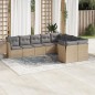 vidaXL Set de sofás de jardín 9 pzas con cojines ratán sintético beige vidaXL Set de sofás de jardín 9 pzas con cojines ratán sintético beige