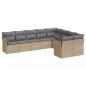 vidaXL Set de sofás de jardín 9 pzas con cojines ratán sintético beige vidaXL Set de sofás de jardín 9 pzas con cojines ratán sintético beige