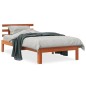 vidaXL Estructura cama con cabecero madera pino marrón cera 75x190 cm vidaXL Estructura cama con cabecero madera pino marrón cera 75x190 cm