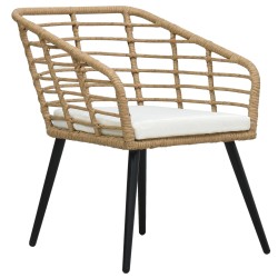 vidaXL Set mesa y sillas de jardín 3 pzas ratán sintético color roble