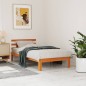 vidaXL Estructura cama con cabecero madera pino marrón cera 75x190 cm vidaXL Estructura cama con cabecero madera pino marrón cera 75x190 cm