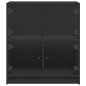vidaXL Armario auxiliar con puertas de vidrio negro 68x37x75,5 cm