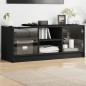 vidaXL Mueble de TV con puertas de vidrio negro 102x37x42 cm vidaXL Mueble de TV con puertas de vidrio negro 102x37x42 cm