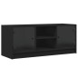vidaXL Mueble de TV con puertas de vidrio negro 102x37x42 cm vidaXL Mueble de TV con puertas de vidrio negro 102x37x42 cm